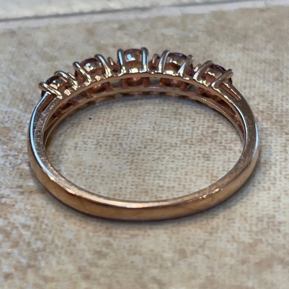 RUBELITE TOURMALINE 10k ROSE GOLD STACK RING EUC 7 - Picture 7 of 10